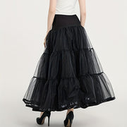 Black Tulle Petticoat for Women 90cm Length Mesh Underskirt Bridal Support for Princess Costumes