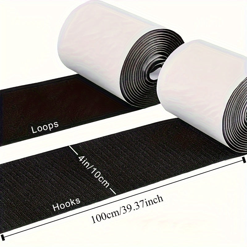 Black Polyester Anti-Slip Grip Tape 4x39.4 Inches for Furniture and Outdoor Use