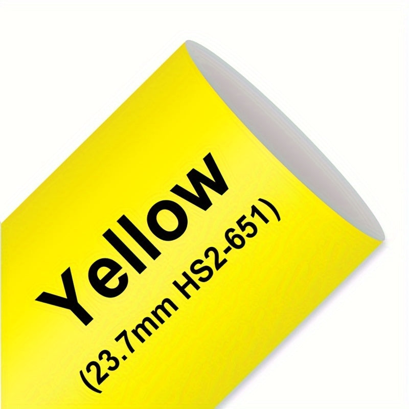 Heat Shrink Tubing Label for Wire Cable Black on Yellow 11.7mm 1.5m