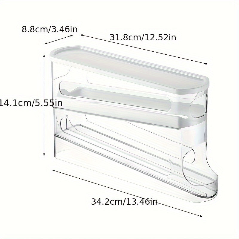 Plastic Egg Storage Box with Lid and Side Door Organizer for Refrigerator Space Saving