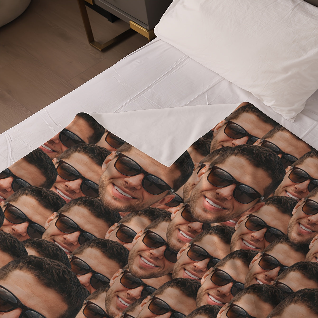 Shaxsiylashtirilgan foto plash va flanel yostiq, quchoqlash uchun yumshoq, issiq sovg'a