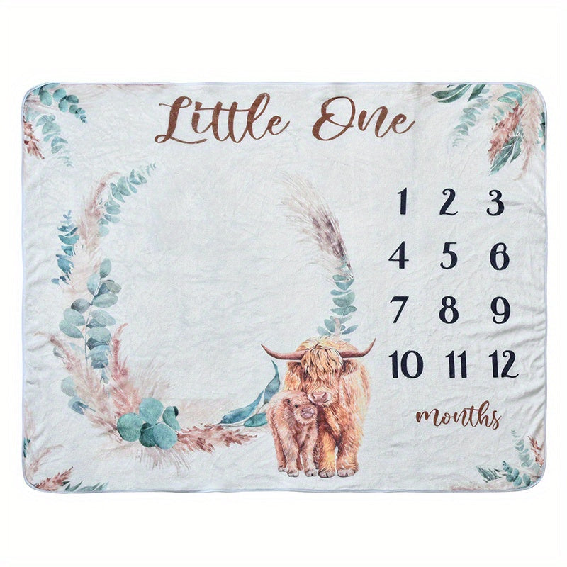 Baby Milestone Blanket North American Highland Sheep Print for Newborn Growth Photography