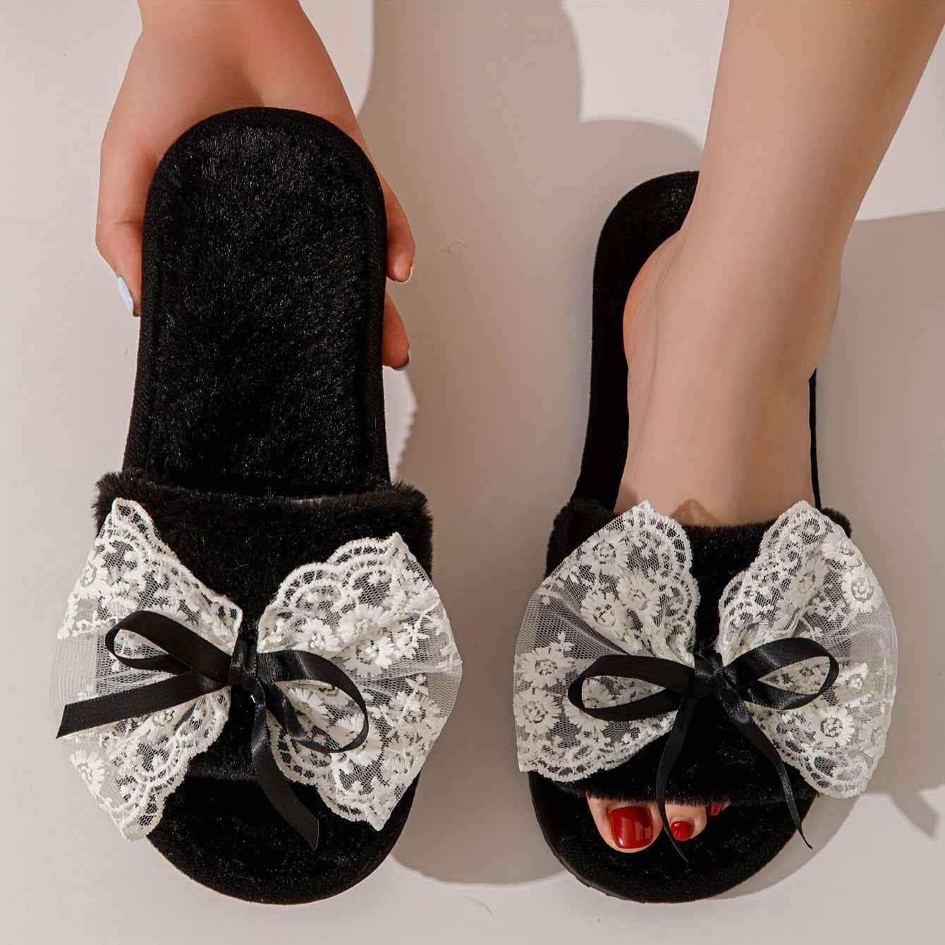 Zapatillas casuales de mujer con lazo, zapatillas de interior, zapatos de casa, tela suave, suela de EVA, para todas las estaciones