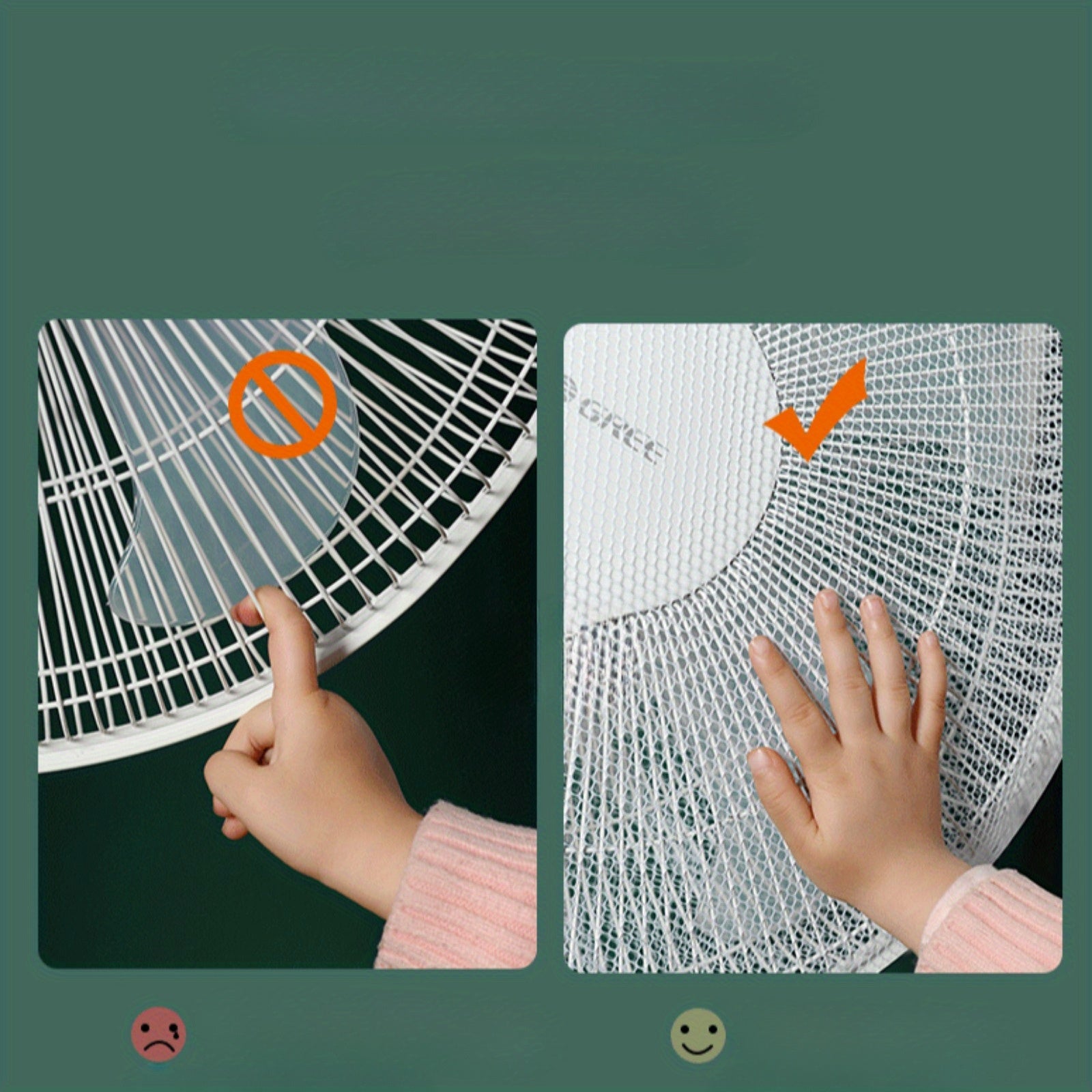 2pcs White Floral and Zoo Animal Fan Dust Covers with Hand Pinch Guard