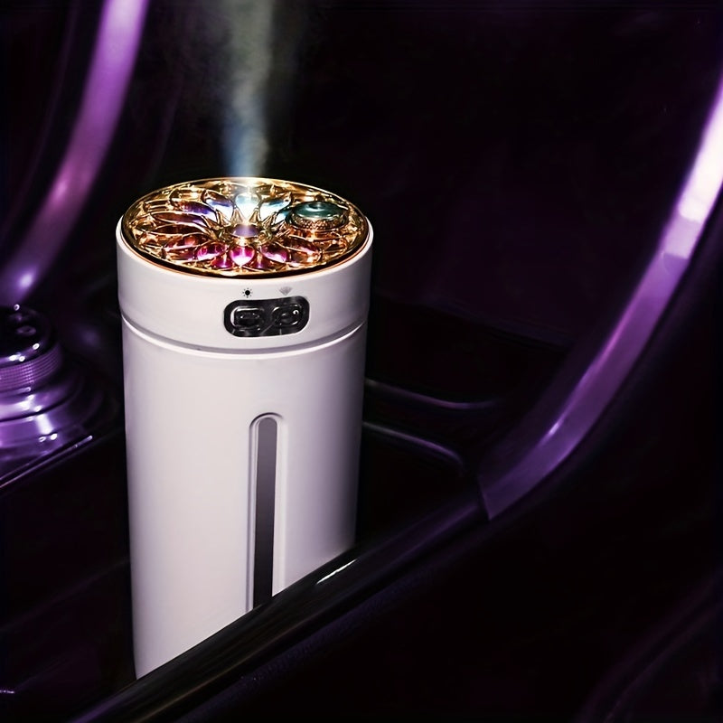 Portable Car Humidifier with Color Light and Essential Oil Diffuser for Home and Vehicle