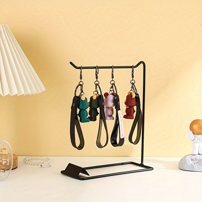 Set of 2 Modern Metal Jewelry Display Stands for Lipsticks, Keychains, and Necklaces