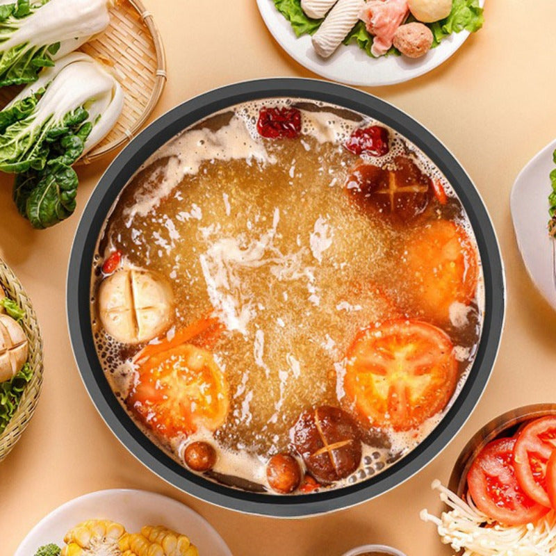 Многофункционительная электрическая кастрюля для студенческих общежитий, с американской вилкой и антипригарным материалом из полипропилена, подходит для варки, паровой обработки, жарки и жарки в воке. Идеально для небольших помещений.