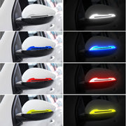 2pcs PVC Reflective Car Stickers Rearview Mirror Safety Anti-Collision Night Visibility