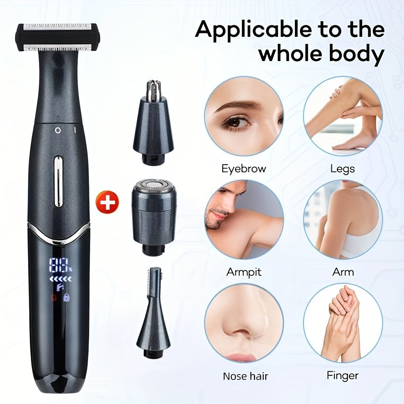 Men's Electric Beard Trimmer Kit for Face, Nose, Ear Hair Removal