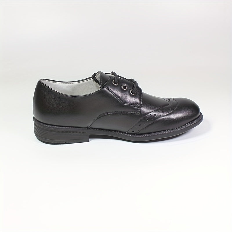 Boys PU Lace-Up Oxford Shoes All-Season Low Top Sizes 25-38