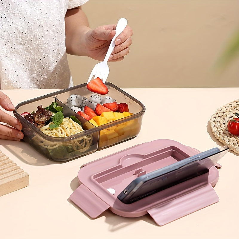 Mikroto'lqinli pechka uchun xavfsiz bento ovqat qutisi va idishlar - Ofis xodimlari, talabalar va maktabga qaytish uchun materiallar uchun suyuqlik o'tkazmaydigan kvadrat ovqat konteyneri