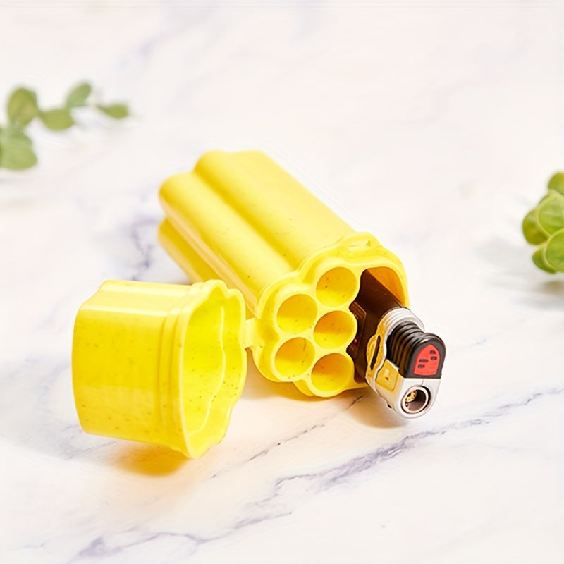 Unisex PVC Waterproof Lighter Case with Multiple Compartments and Lid