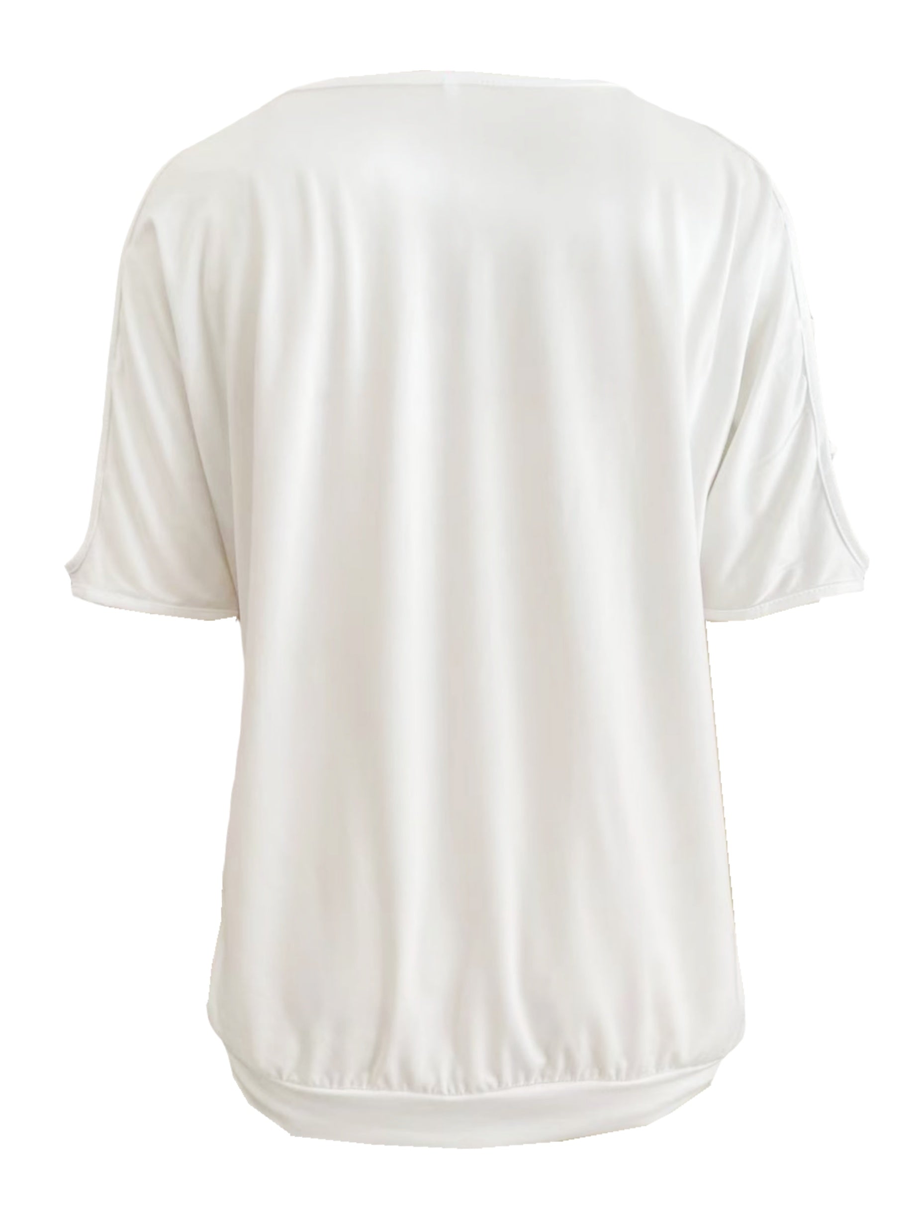 Women's Solid Crew Neck T-Shirt with Cutout Short Sleeves for Summer