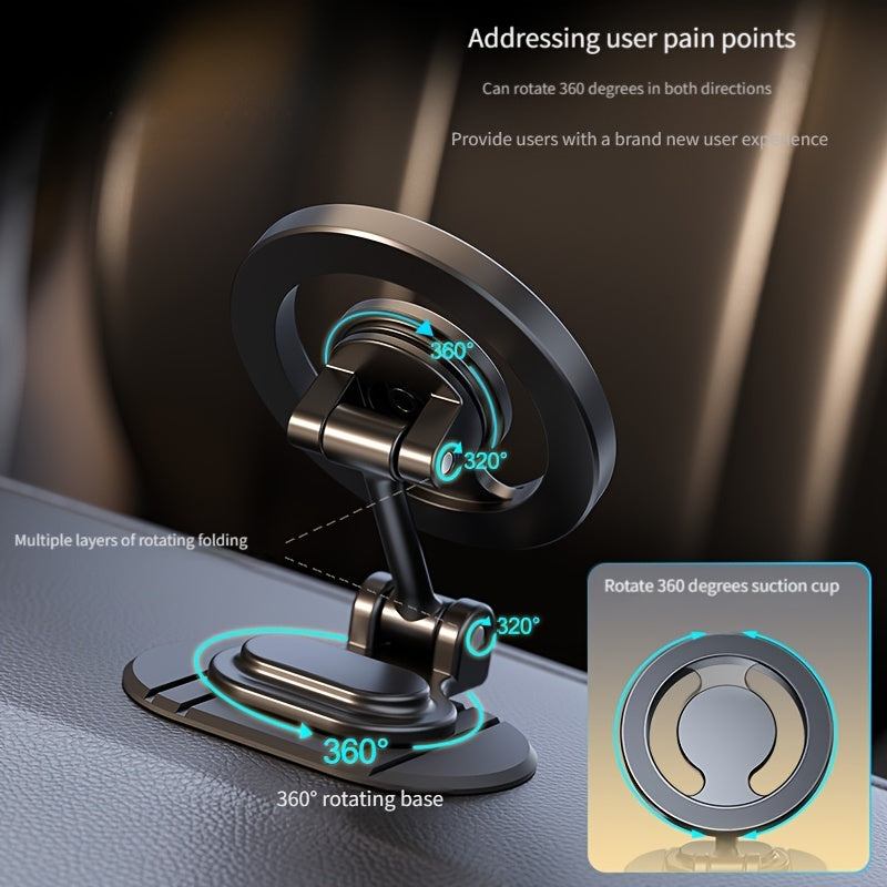 Metall avtomobil telefon uchun magnitli aylanuvchi va bukiladigan tutqich, panel uchun
