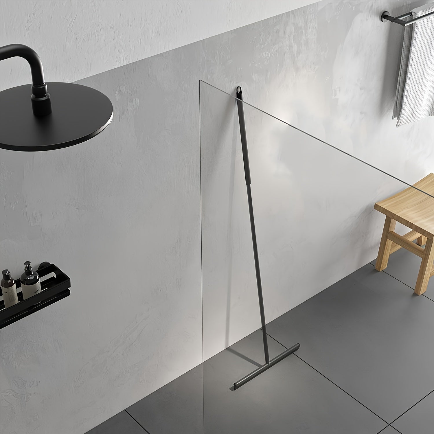 Escurridor de suelo de acero inoxidable con mango extensible, herramienta de limpieza multiusos