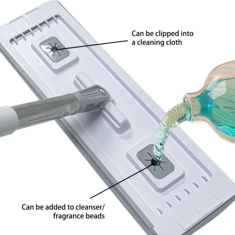 Conjunto de fregona y cubo para uso doméstico con almohadillas de microfibra para limpieza de suelos húmeda y seca