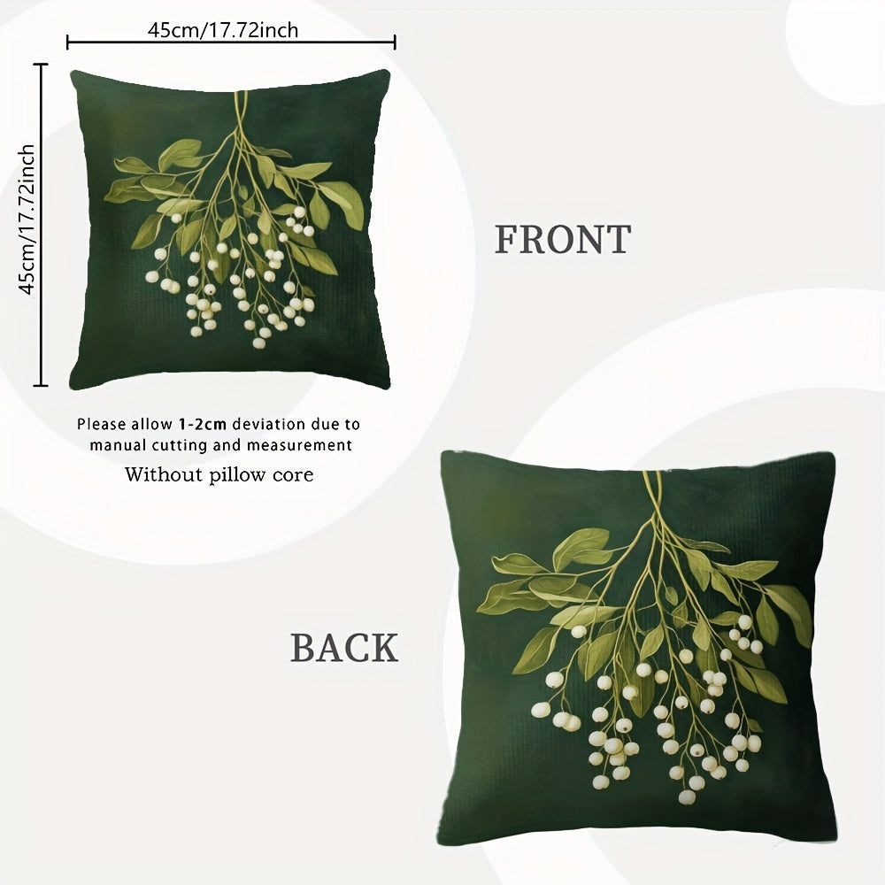 Vintage Mistletoe yostiq qoplami 45x45 sm Polyester ikki tomonlama bezak