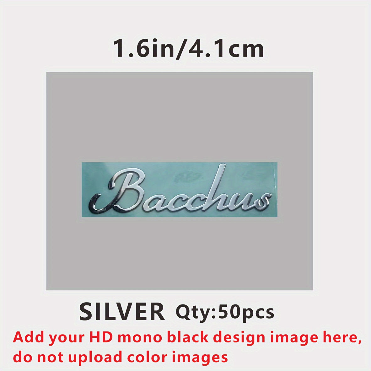 Maxsus elektroplatlangan yorliqlar, stikerlar, logotiplar, 50 ta set, oltin, kumush, 1.6-2 dyuym