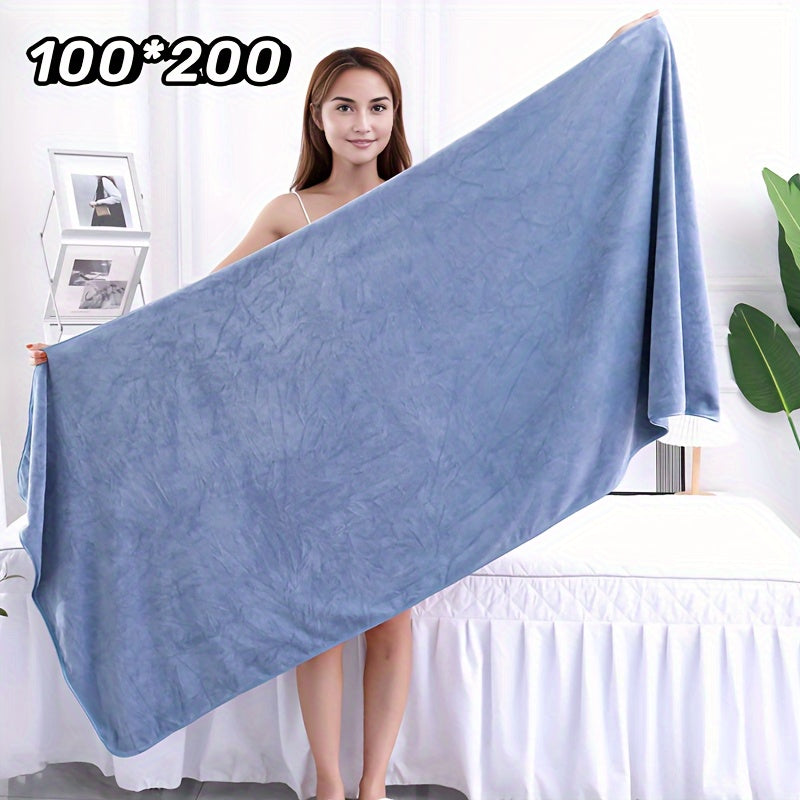 Gran toalla de baño de nylon y poliéster de secado rápido 119x200cm, suave y a rayas, moderna