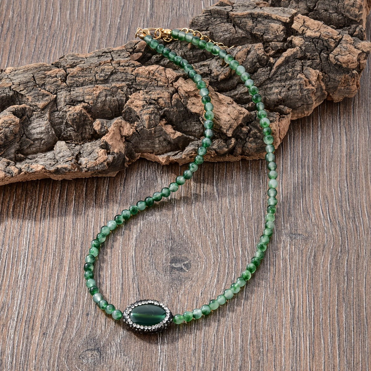 Beaded Necklace with Amethyst Pendant for Women Jewelry Gift