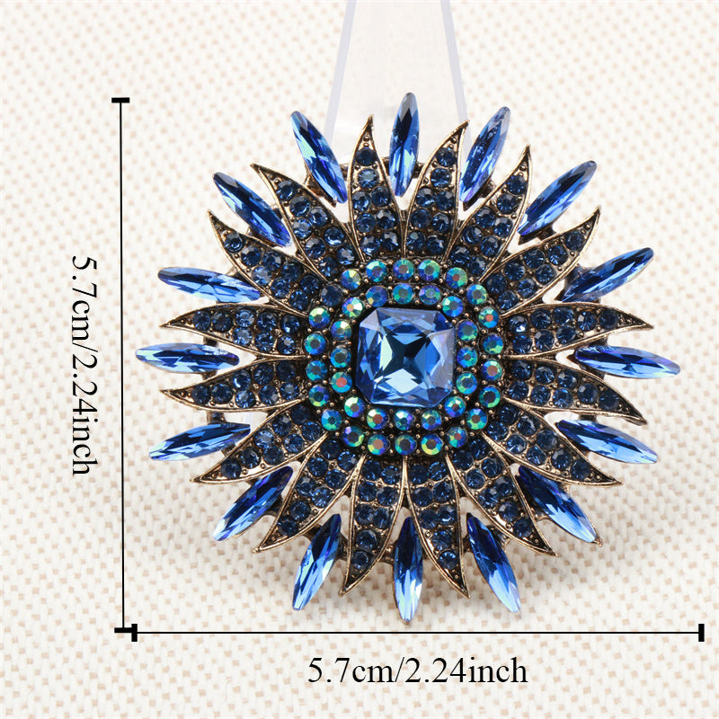 Sunflower Brooch Crystal Flower Jewelry Elegant Gift for Women