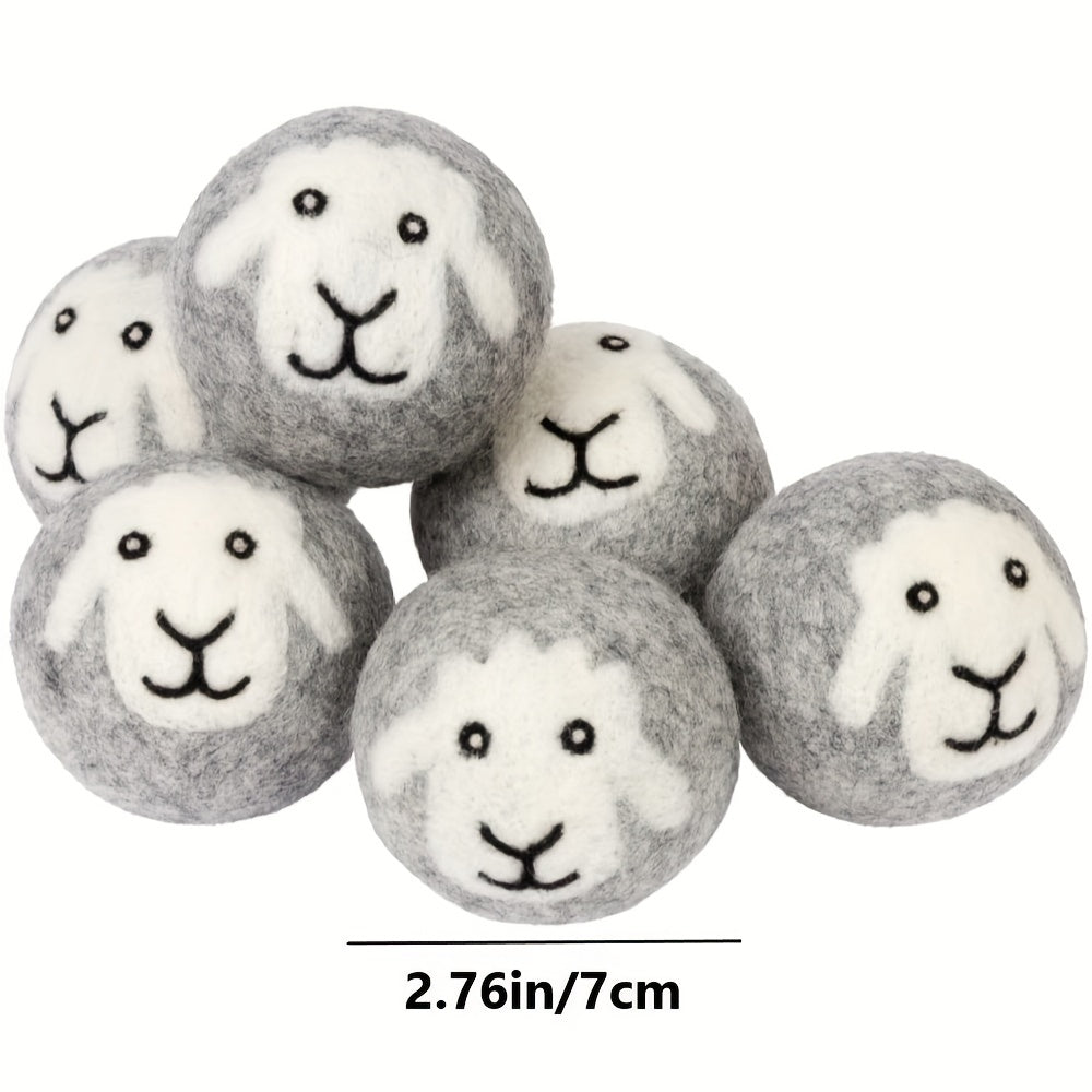 3Pcs Wool Dryer Balls Grey Sheep Reusable Fabric Softener Laundry Accessories