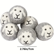 3Pcs Wool Dryer Balls Grey Sheep Reusable Fabric Softener Laundry Accessories
