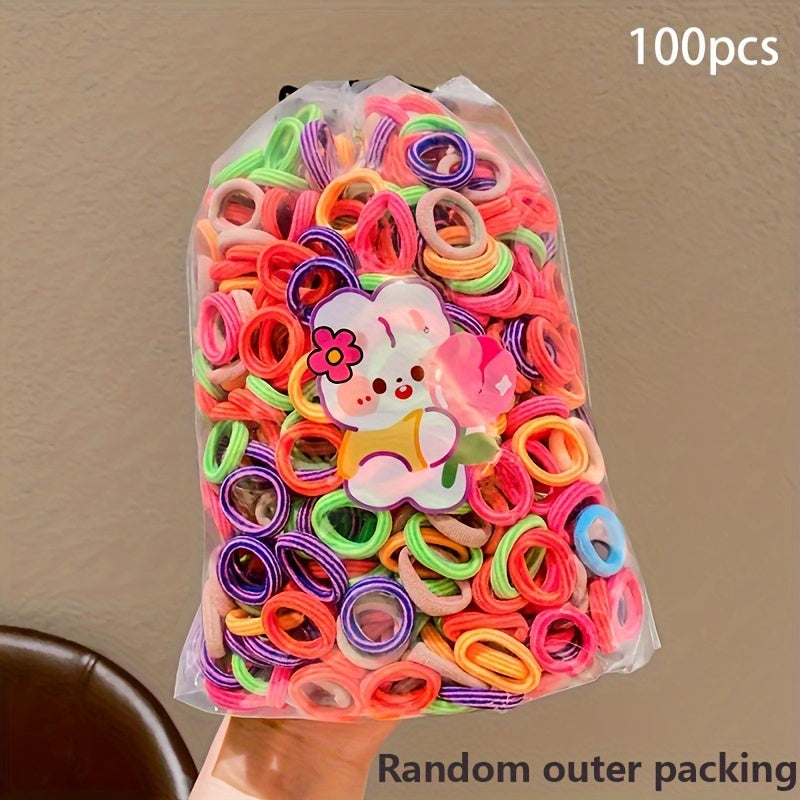 Kids Girls Hair Bands 100/200 Elastic Fabric Scrunchies Cute Gift Accessories