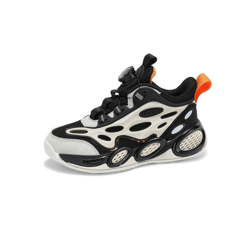 Boys Mesh Casual Sports Shoes with Rotating Buckle for Outdoor Activities