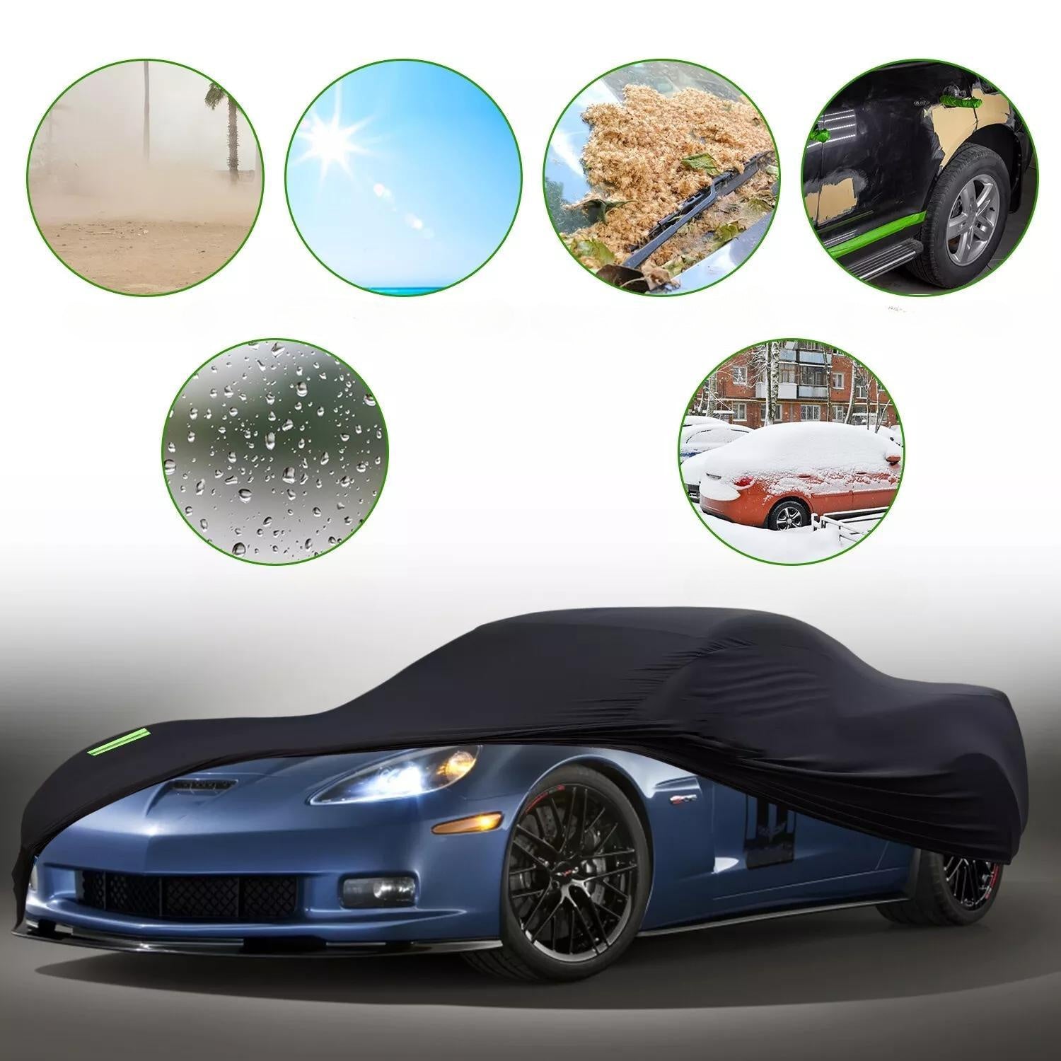 Car Cover For Corvette C3-C5 2004-2007 UV-Resistant Anti-Scratch Polyester
