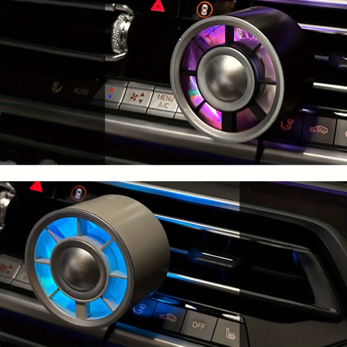 USB quvvatlangan LED avtomobil ventilyatori rangli RGB yoritgichi bilan, avtomobillar, velosipedlar va partiyalar uchun mos. Siqilgan dizayn, ishlatish oson va batareyasiz portativ.