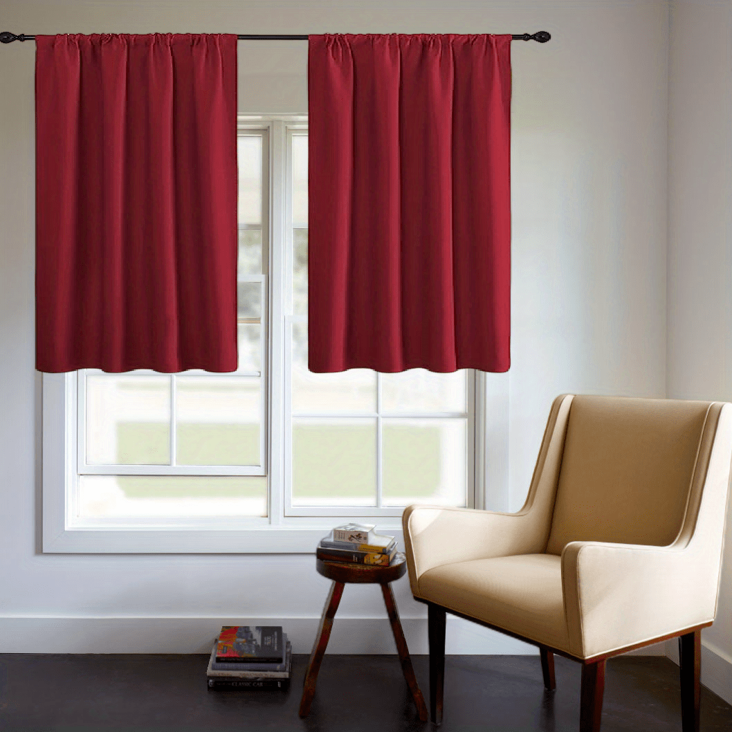 Blackout Curtain Panel Thick Rod Pocket Light Blocking Insulation Bedroom 200g