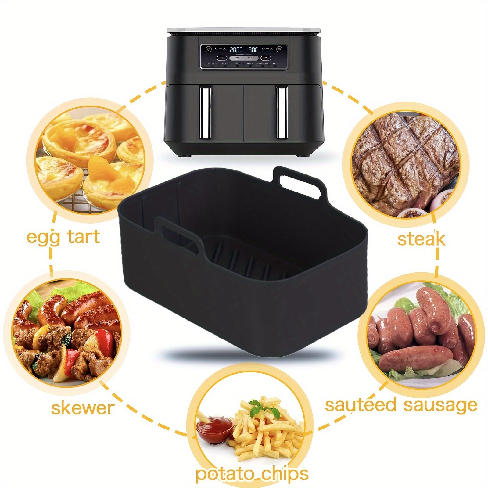 Papel de silicona para freidora de aire reutilizable bandeja de hornear antiadherente y bandeja para pizza