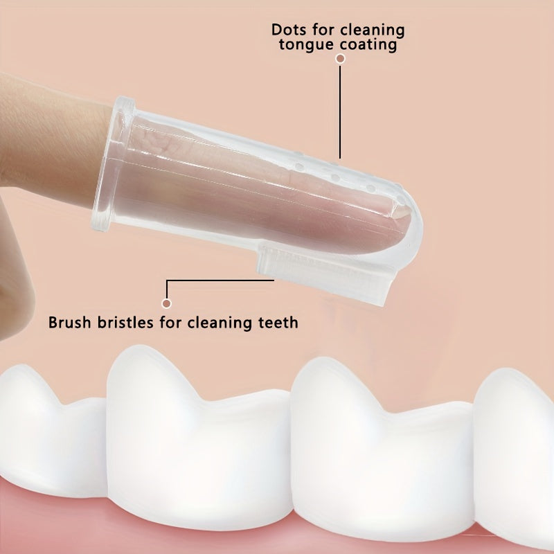 2-Pack Soft Silicone Finger Toothbrushes for All Ages with Protective Caps