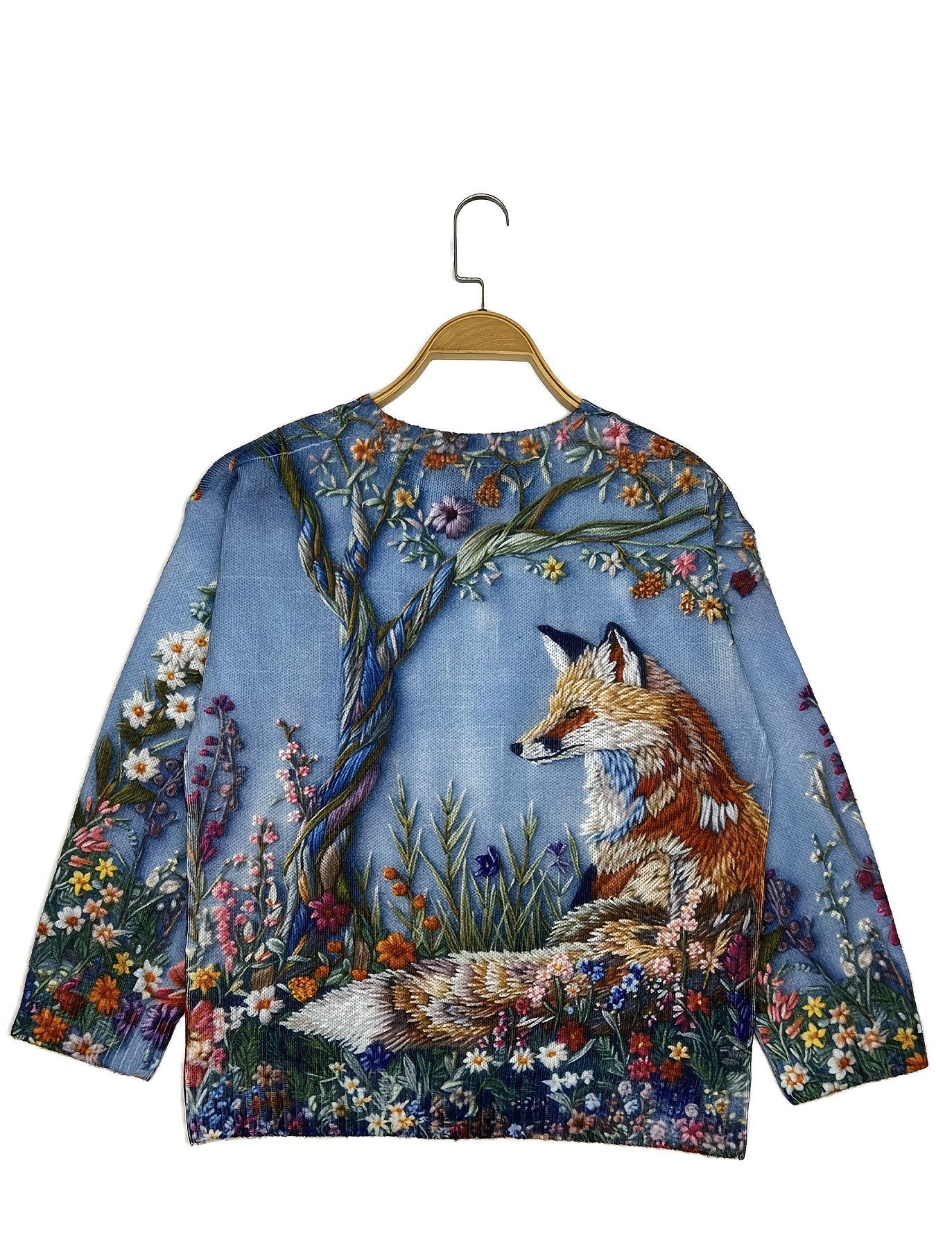 Cárdigan floral ligero de talla grande para mujer, de apertura frontal, suéter de manga larga