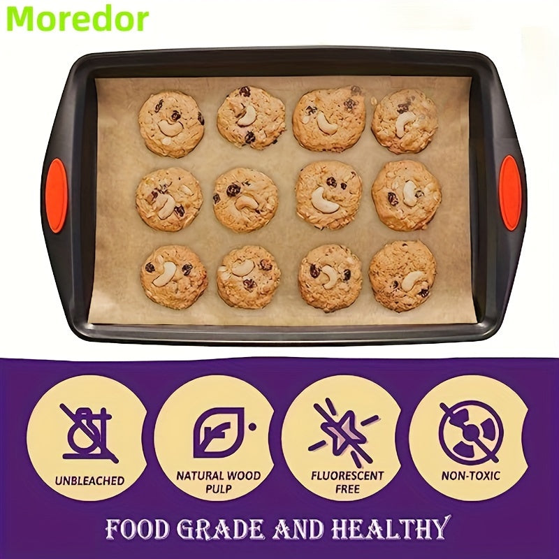 2333 BBQ Бумага 22.86x33.02 см, 50/100/200 шт., предварительно нарезанная антипригарная пергаментная бумага для выпечки, приготовления пищи, гриля, жарки и приготовления на пару - небелёная, подходит для большинства противней.