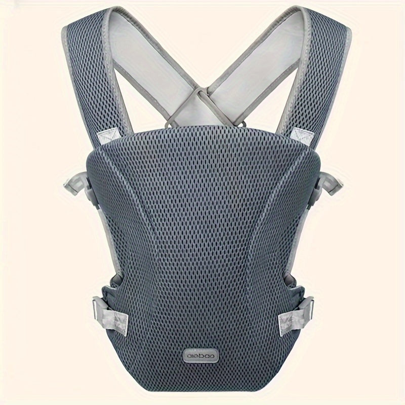 All-Season Baby Waist Stool Carrier for Kids in Deep Gray Red Navy