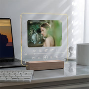 Квадратная светящаяся акриловая фоторамка с настраиваемым дизайном, креативная прозрачная подставка для фотографий, персонализированная акриловая фоторамка, идеальный подарок для DIY на день рождения или День святого Валентина.