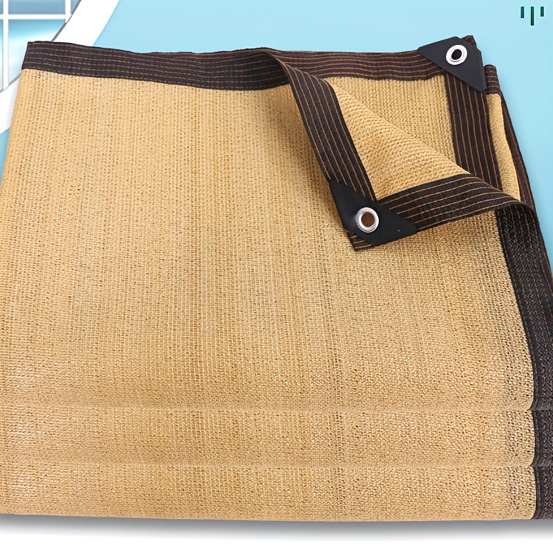 Дышащая бежевая сетчатая ткань для тени с 90% UV-защитой для уличных зон