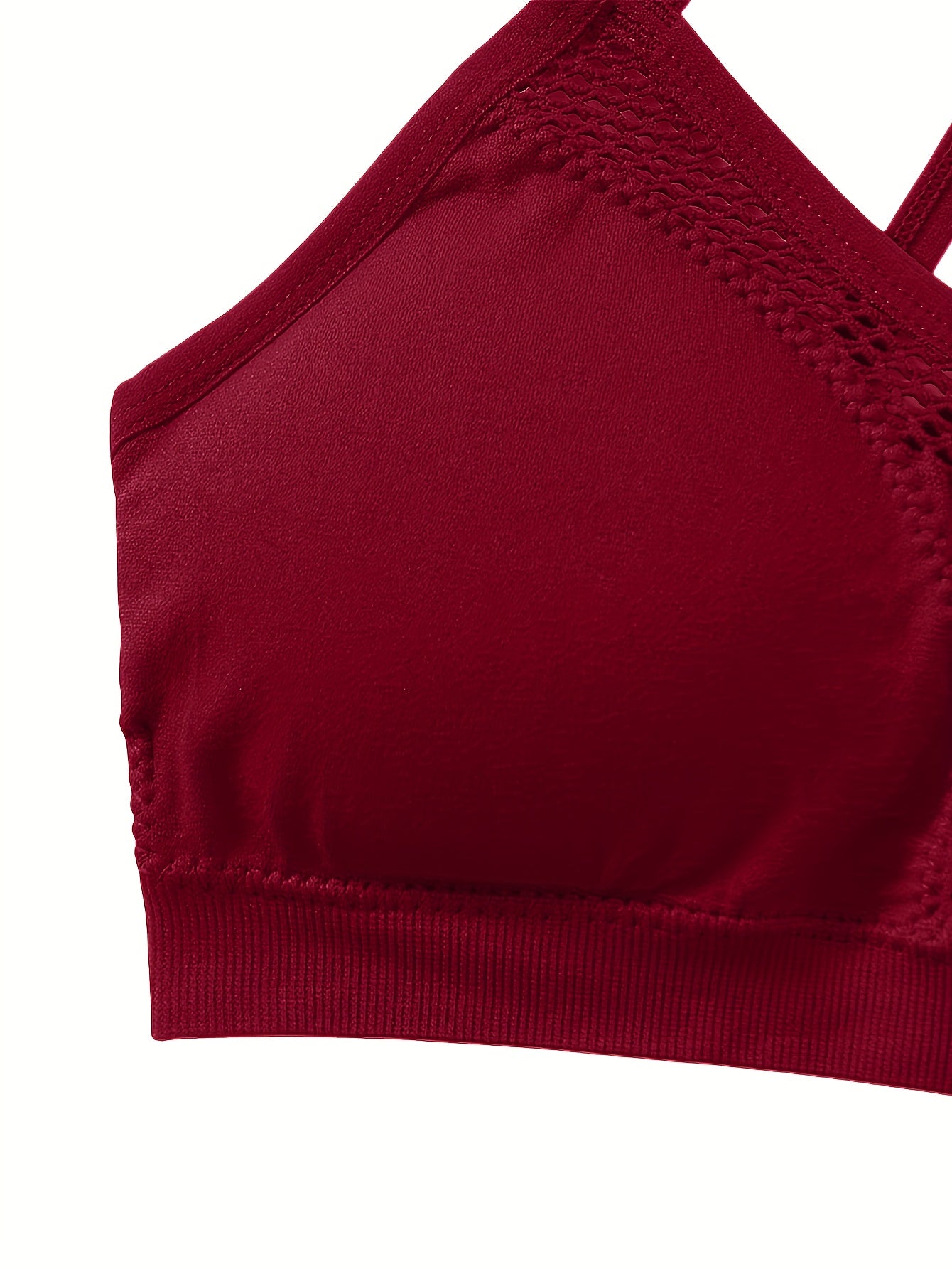 Women's Plus Size Seamless Sports Bra Yoga Running Crop Top with Cross-Back