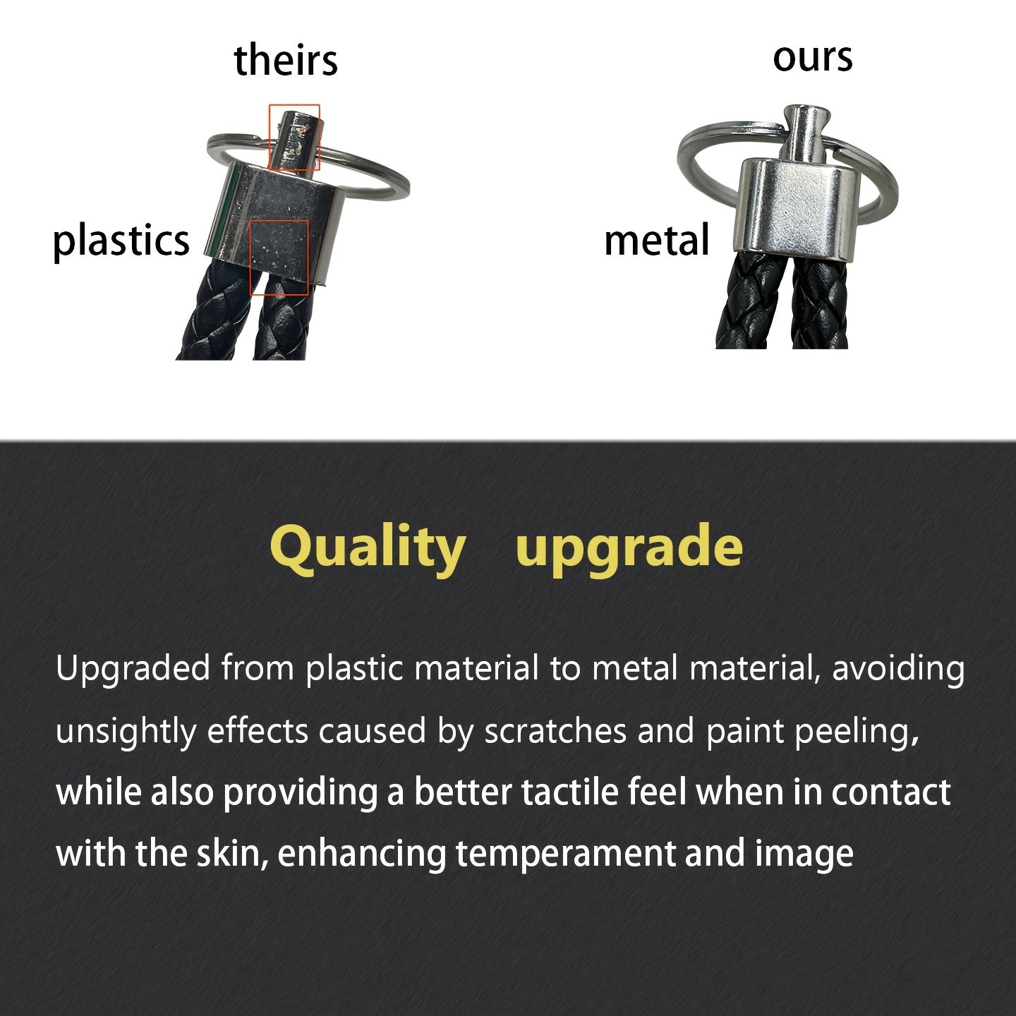 Alloy Keychain with Phone Number Tag Durable Non-Braided Universal Use