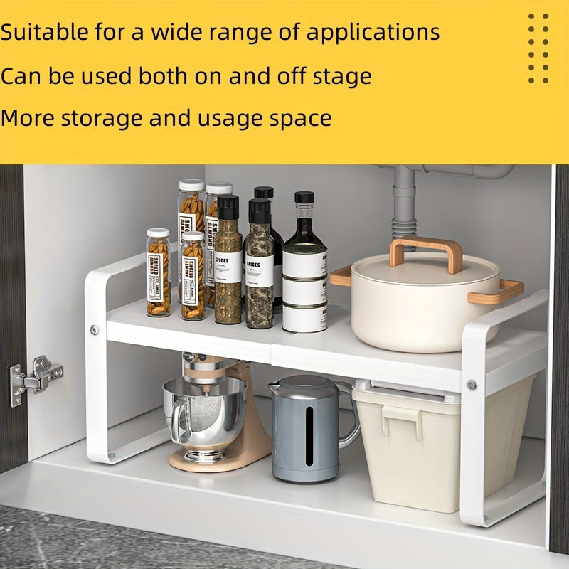 Conjunto de estantes de almacenamiento de cocina de metal con estantes ajustables para uso en encimera o armario