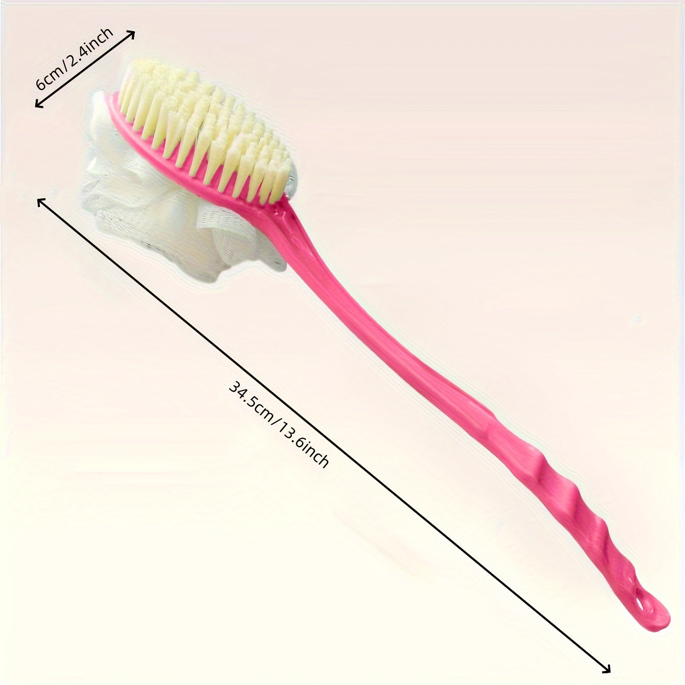 Multifunctional Bath Brush with Long Handle and Soft Bristles for Exfoliating and Mud Rubbing in Blue or Pink