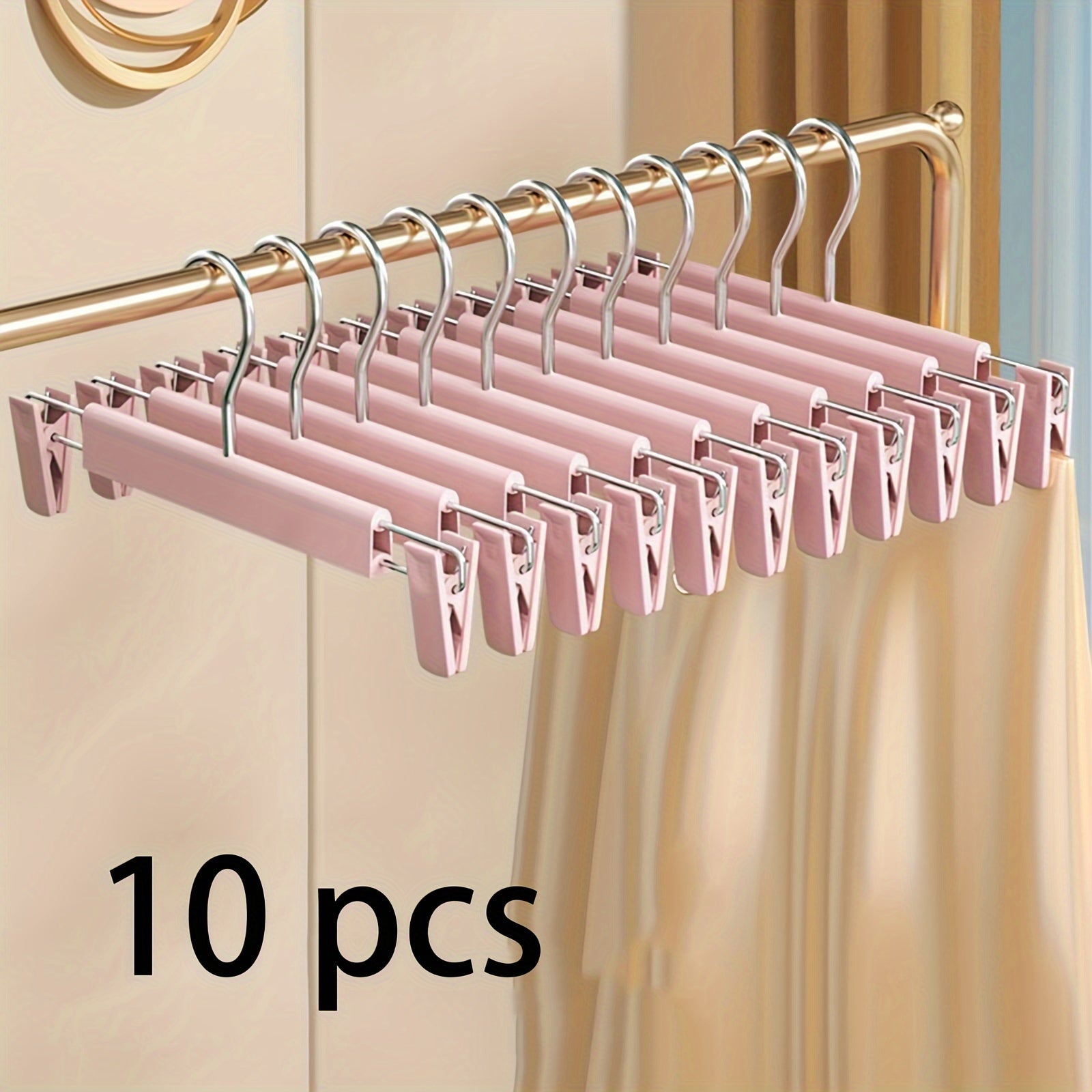 Set of 10 Clothes Drying Hangers with Clips for Skirts Bras Scarves Underwear Storage Rack Closet Wardrobe Bedroom