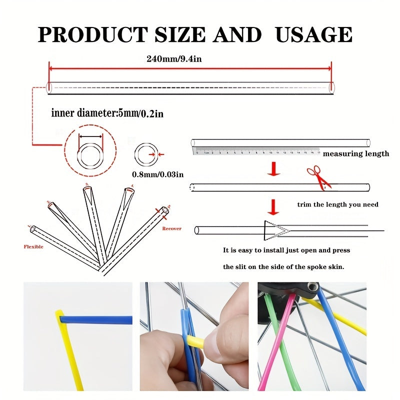72 шт. защитных кожухов для спиц колес мотоцикла, обертки, кожухи для велосипедов и мотокросса