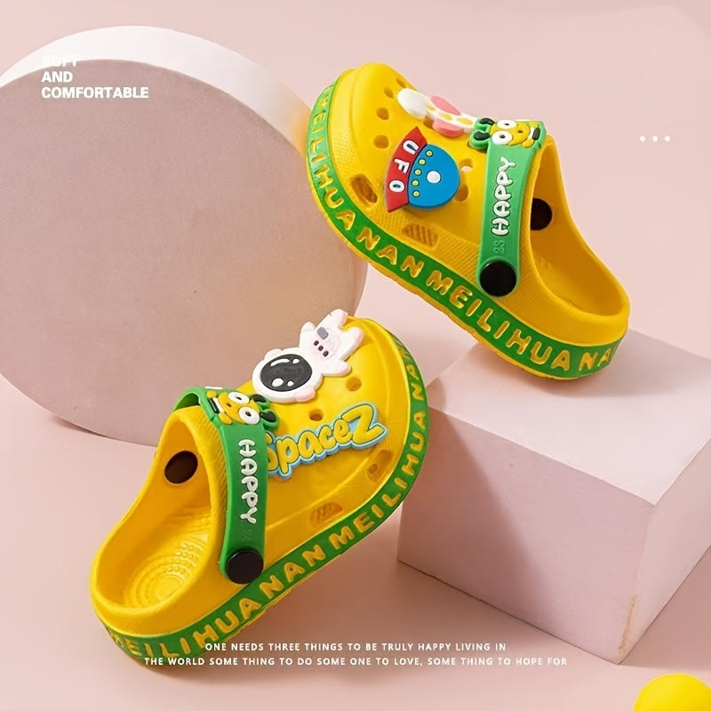 Kids Clog Sandals Breathable EVA Slip-On Non-Slip Cartoon Decorations Indoor Outdoor