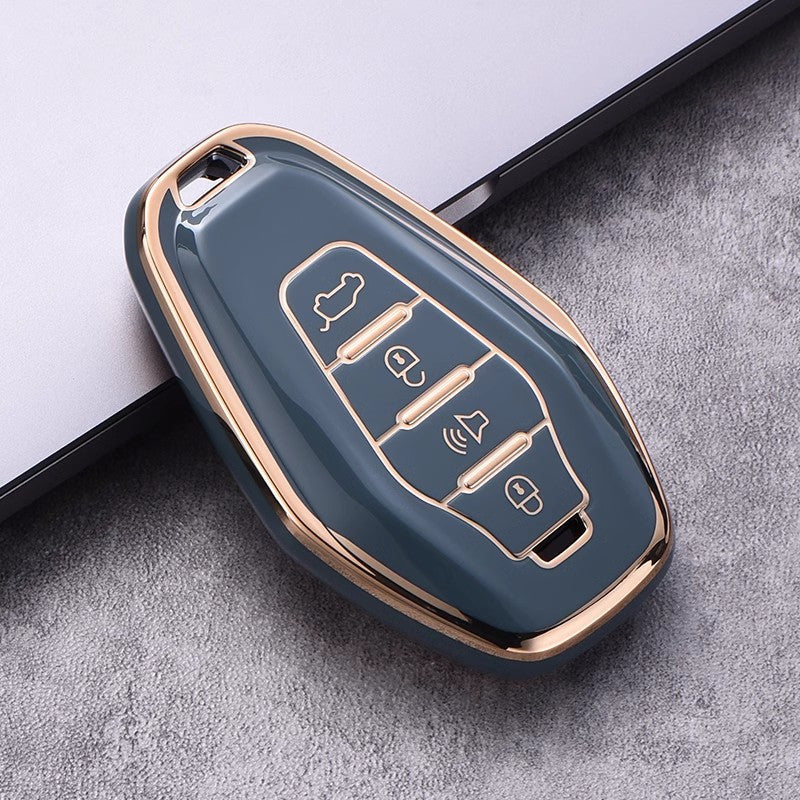 Soft TPU Key Fob Cover with Keychain for SUV Remote Control Protection