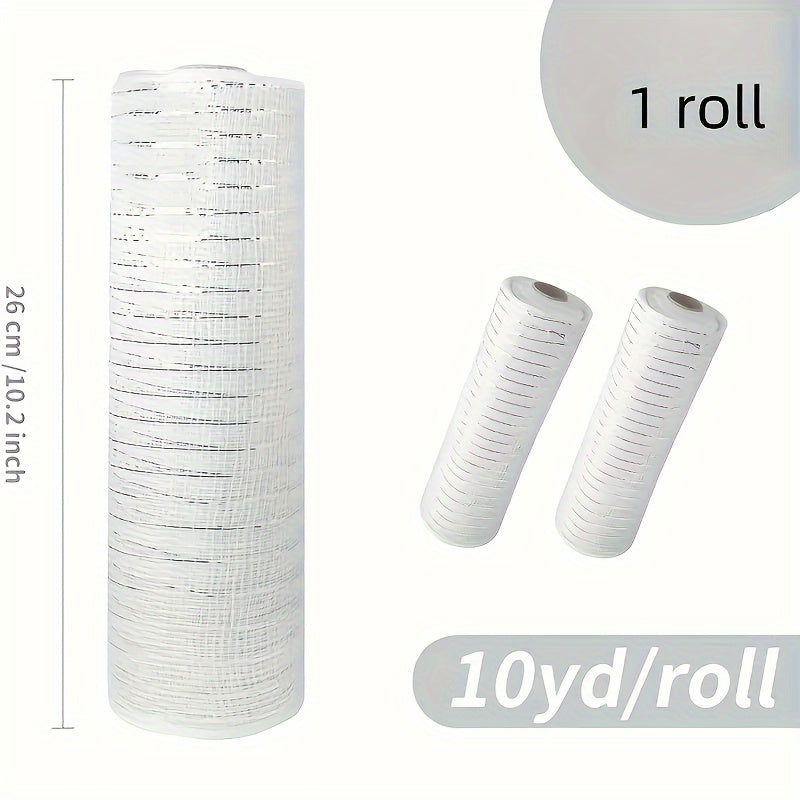 Cinta de Navidad de 9.14m con lazo de malla y detalles de hilo para decoración navideña