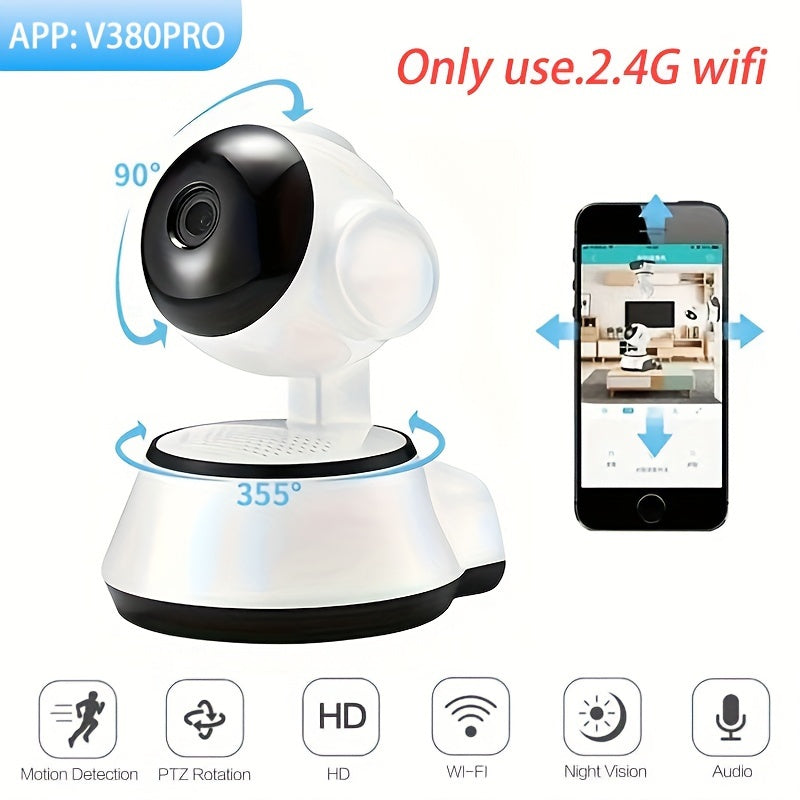 Smart WiFi Security Camera 720P HD Night Vision Two-Way Audio USB Power