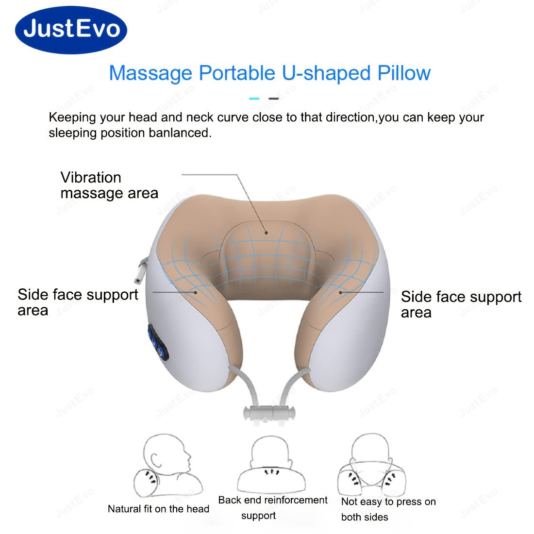 Electric U-Shaped Neck Massager with USB Charging and Hypoallergenic Material